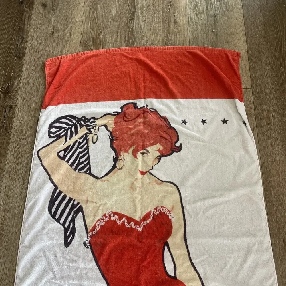 Vintage Jantzen Pin Up Towel 60s Girl Of His Dreams Retro Swimsuit Ad Bombshell